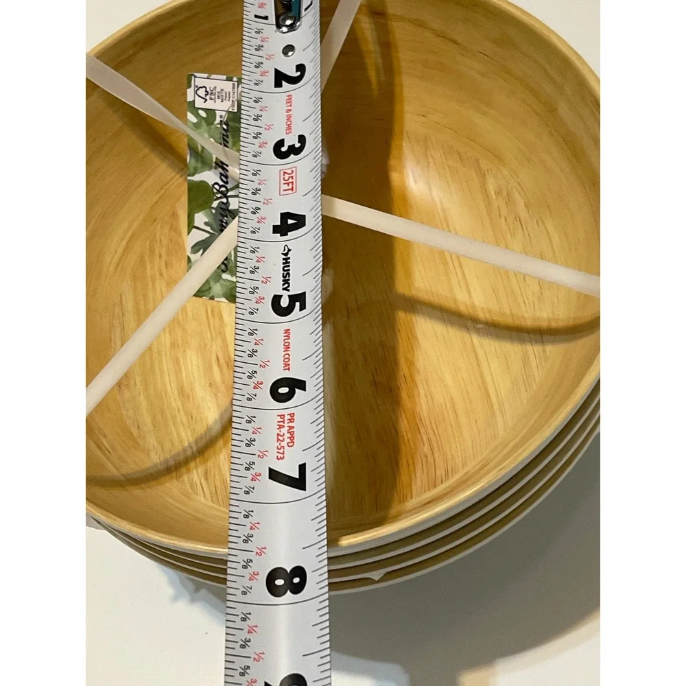 Tommy Bahama Salad Bowl Set 5pc Wood‎ Grain Melamine Coastal Outdoor Serving NEW
